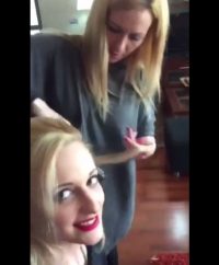 Blonde sucking in front of everyone