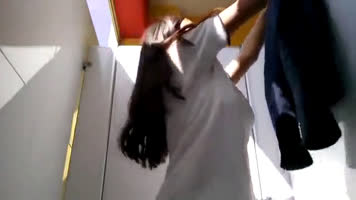 Schoolgirl naked in the bathroom
