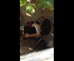 Voyeur porn caught having sex in my backyard