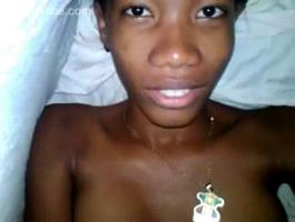 Ebony dominican teen masturbating