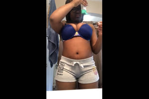 Putting cream on my big tits