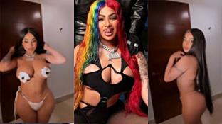 Grandes tetas y buenas nalgas de Yailin La Mas Viral de Tekashi