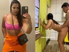 Beatriz Vitória transando com seu parceiro em pé em pornô ca