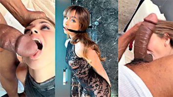 La ojeada Riley Reid mamandose tremenda verga negra y gorda