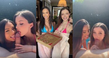 Dainty Wilder and Autumn Falls Sex With The Pizza Delivery Guy