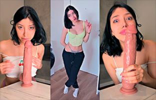 Ruth Lee sheds tears swallowing that huge dildo penis