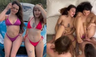 Andriza Haack e Natasha Steffens fazendo troca de casal