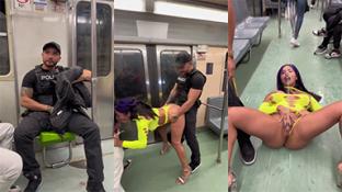 Escandalo en CDMX Luna Bella y el policia follando en el metro