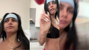 Mia Khalifa Seduces In Her Underwear With Her Tits Out