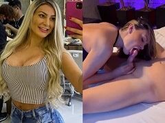 Andressa Urach chupando la polla del cliente y poniéndose un condón en la boca