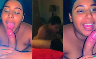 Esta Dominicana es como loca mira como es que ella chupa verga