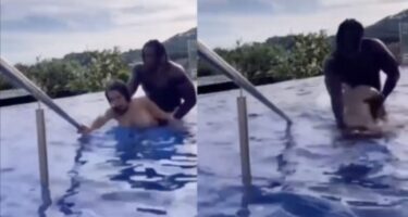 Valentina Midget interracial hardcore en la piscina