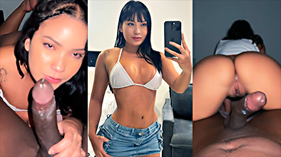 La guarra Lina Nakamura mamando y singando big BBC